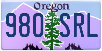 OR license plate 980SRL