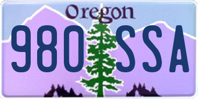 OR license plate 980SSA