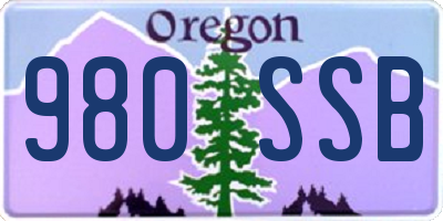 OR license plate 980SSB