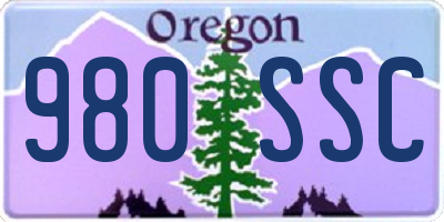 OR license plate 980SSC