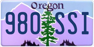 OR license plate 980SSI