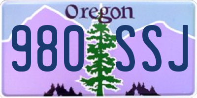 OR license plate 980SSJ