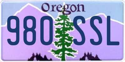 OR license plate 980SSL