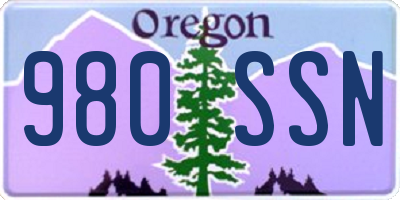 OR license plate 980SSN