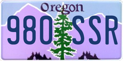 OR license plate 980SSR