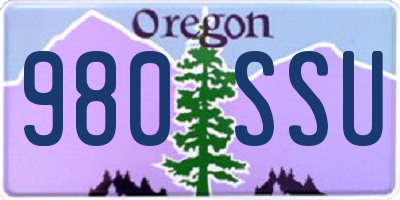 OR license plate 980SSU