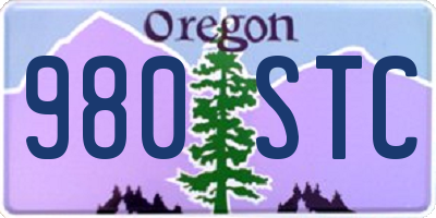 OR license plate 980STC