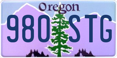 OR license plate 980STG