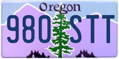 OR license plate 980STT