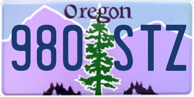 OR license plate 980STZ