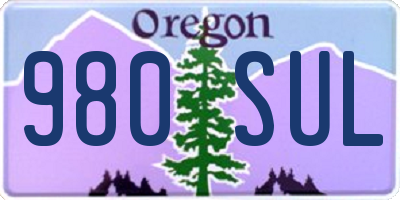 OR license plate 980SUL