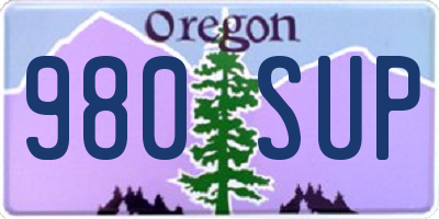 OR license plate 980SUP