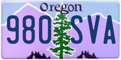 OR license plate 980SVA
