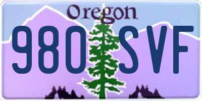 OR license plate 980SVF