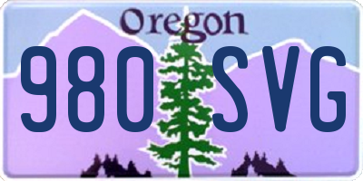 OR license plate 980SVG