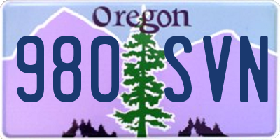 OR license plate 980SVN