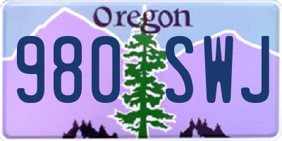 OR license plate 980SWJ