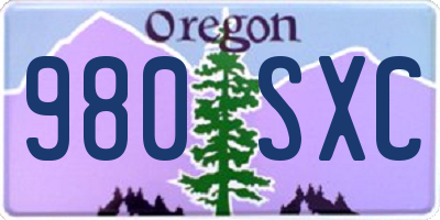 OR license plate 980SXC