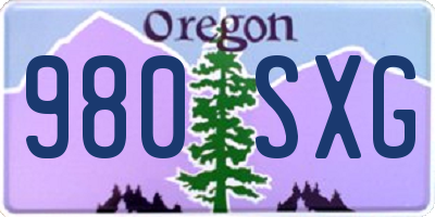 OR license plate 980SXG