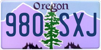 OR license plate 980SXJ