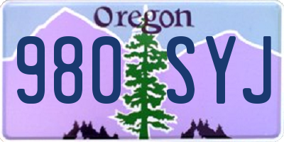 OR license plate 980SYJ