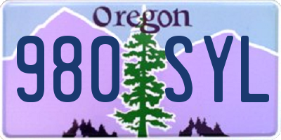 OR license plate 980SYL