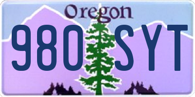 OR license plate 980SYT