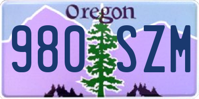 OR license plate 980SZM