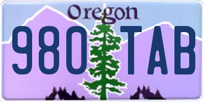 OR license plate 980TAB