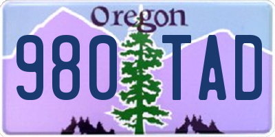 OR license plate 980TAD