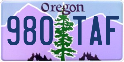 OR license plate 980TAF