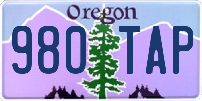 OR license plate 980TAP