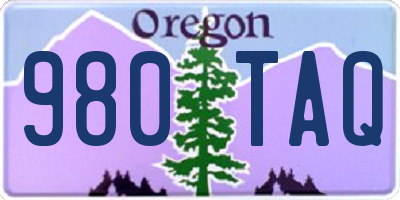 OR license plate 980TAQ