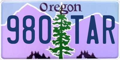 OR license plate 980TAR