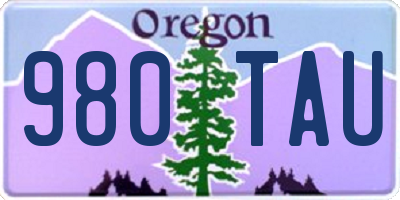 OR license plate 980TAU