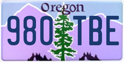 OR license plate 980TBE