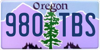 OR license plate 980TBS