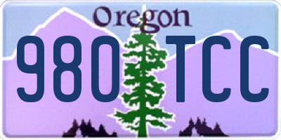 OR license plate 980TCC