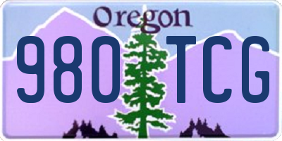 OR license plate 980TCG