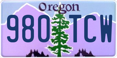 OR license plate 980TCW