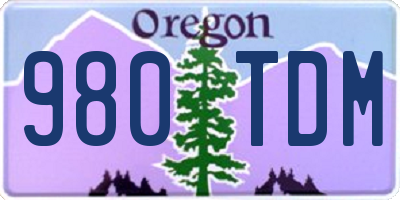 OR license plate 980TDM