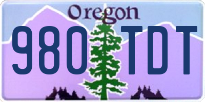 OR license plate 980TDT