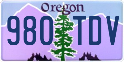 OR license plate 980TDV