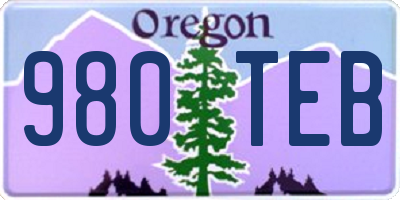 OR license plate 980TEB