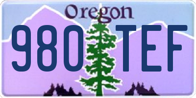 OR license plate 980TEF