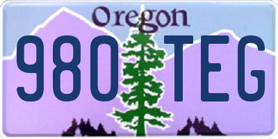 OR license plate 980TEG