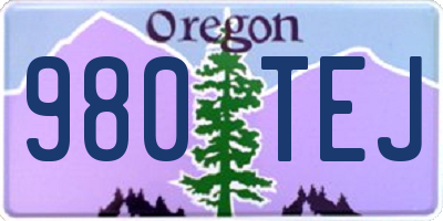 OR license plate 980TEJ