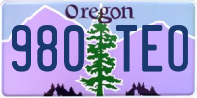 OR license plate 980TEO