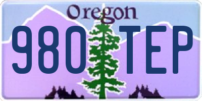 OR license plate 980TEP