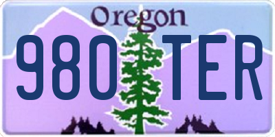 OR license plate 980TER